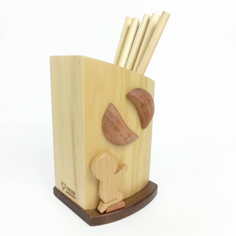 木匠兄妹  签笔筒 - 笔筒/笔座 - 木头 金色