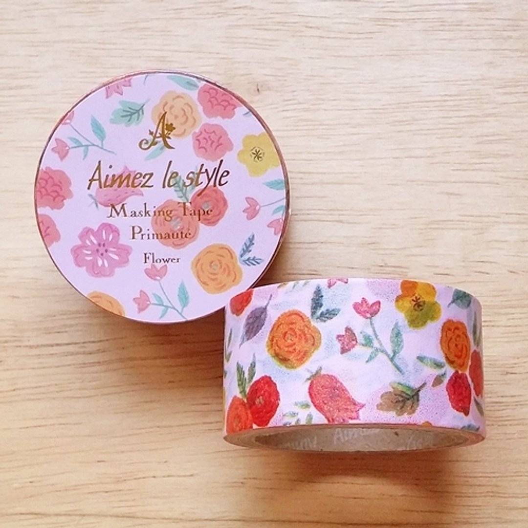 Aimez le style 28mm和纸胶带 (03478 粉红花卉) - 纸胶带 - 纸 粉红色