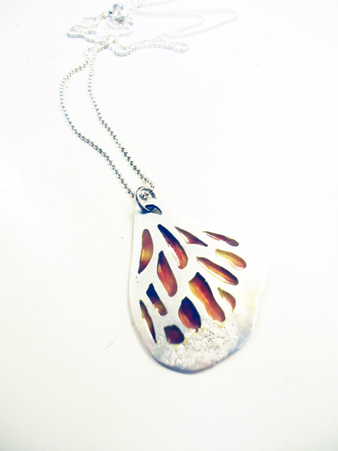 Transformation into Butterfly Necklace 蝶生珐琅项链(大/红) - 项链 - 其他金属 
