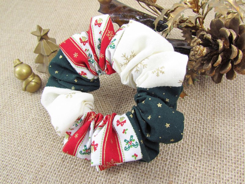 经典圣诞 手工 拼接 大肠圈/发圈/发束 圣诞节/耶诞节 - 发饰 - 其他材质 