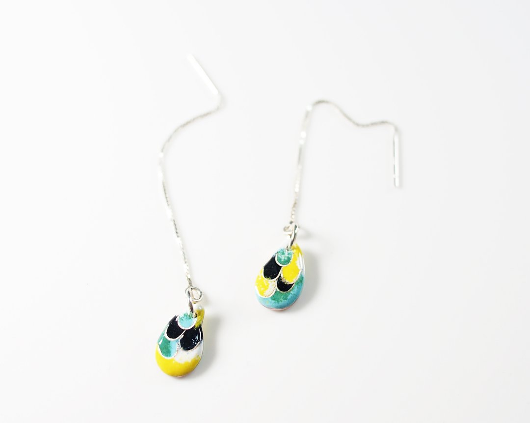 Drop of Tears Earrings 彩色眼泪珐琅耳环(黄) - 耳环/耳夹 - 其他金属 