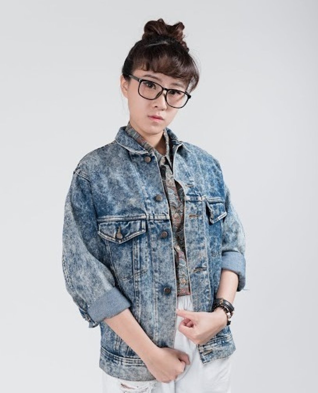 古着牛仔外套 | DE801 | 雪花刷色 | 男女皆可 - 男装外套 - 其他材质 蓝色