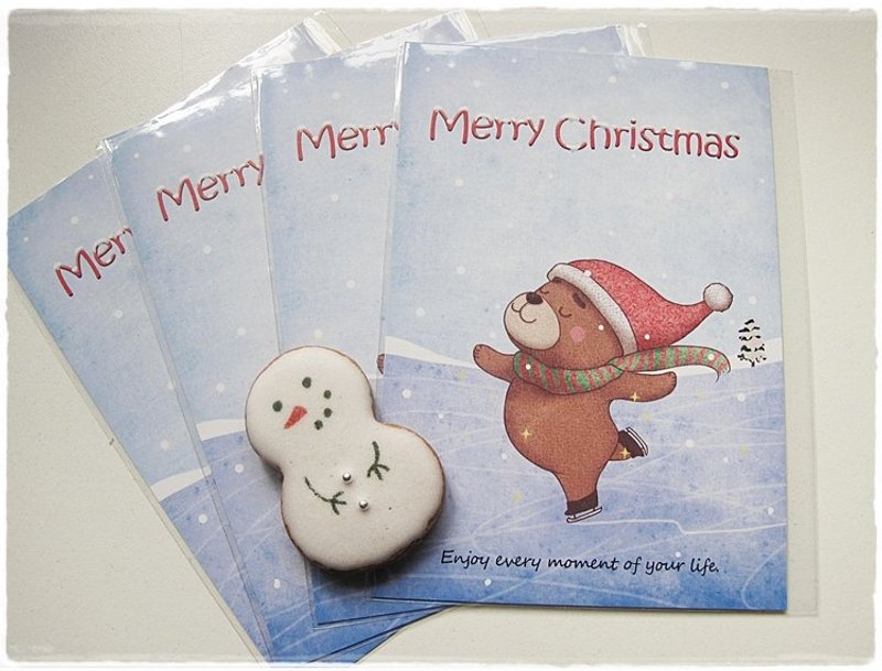 SmileAnn Enjoy熊熊迎圣诞明信片 - 卡片/明信片 - 纸 蓝色