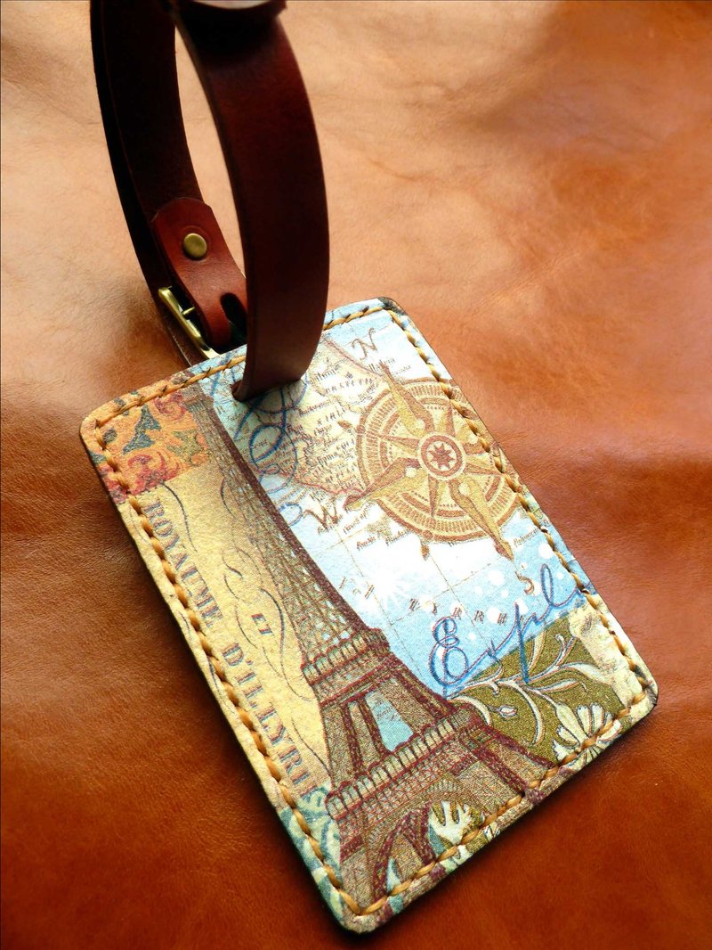 植鞣革行李吊牌/免费打英文名 - 行李吊牌 - 真皮 