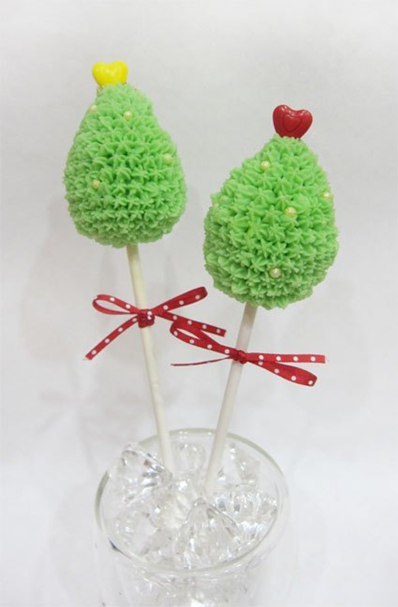 圣诞节交换礼物 圣诞树棒棒糖蛋糕Cake Pop - 零食/点心 - 新鲜食材 绿色