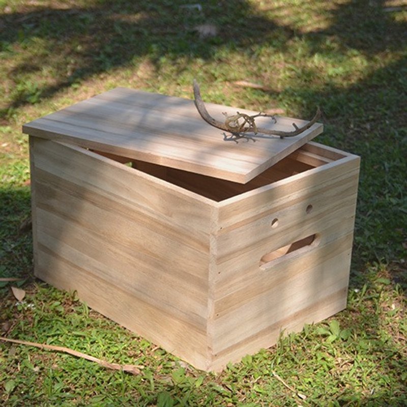 好心情收纳箱  手工敲钉、梧桐木 - 收纳用品 - 木头 