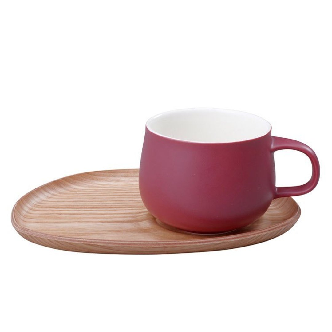 FIKA 小轻食木制杯盘组 - 红 - 茶具/茶杯 - 其他材质 
