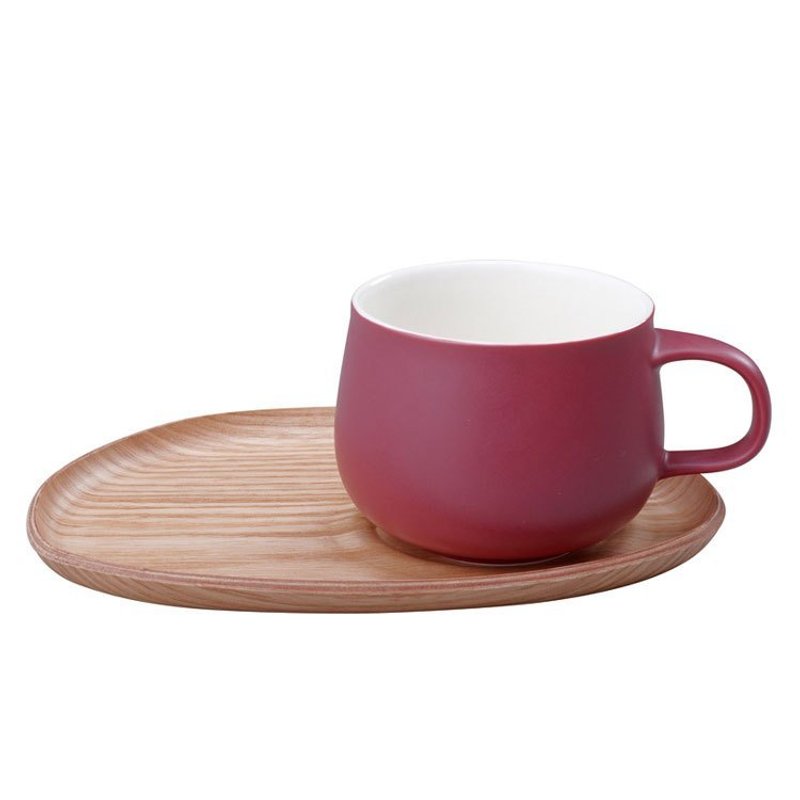 FIKA 小轻食木制杯盘组 - 红 - 茶具/茶杯 - 其他材质 