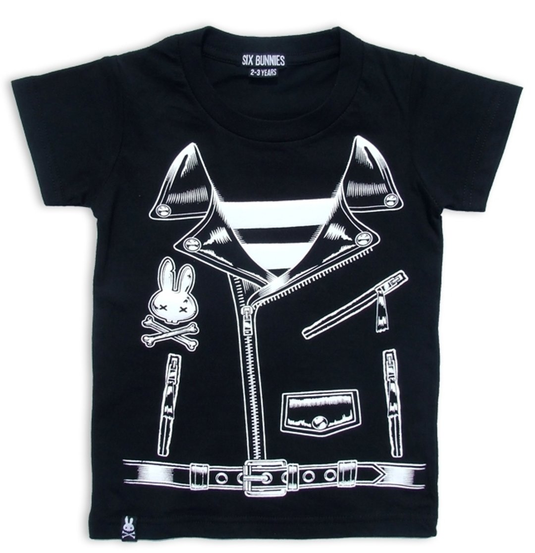 摇滚巨星 T恤 - Rocker Jacket T-Shirts #SIX BUNNIES - 其他 - 棉 黑色