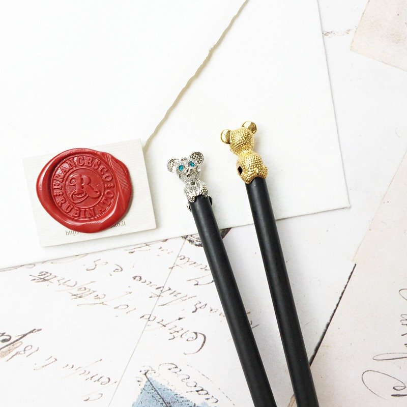 ◤SWAROVSKI水晶动物铅笔礼盒  | 欧式 文具  Francesco Rubinato - 铅笔/自动铅笔 - 木头 黑色