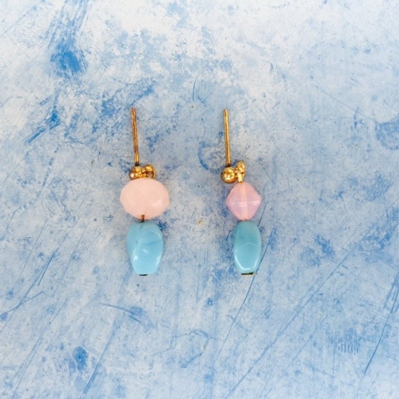 任选琉璃系列针式耳环 - 耳环/耳夹 - 玻璃 多色