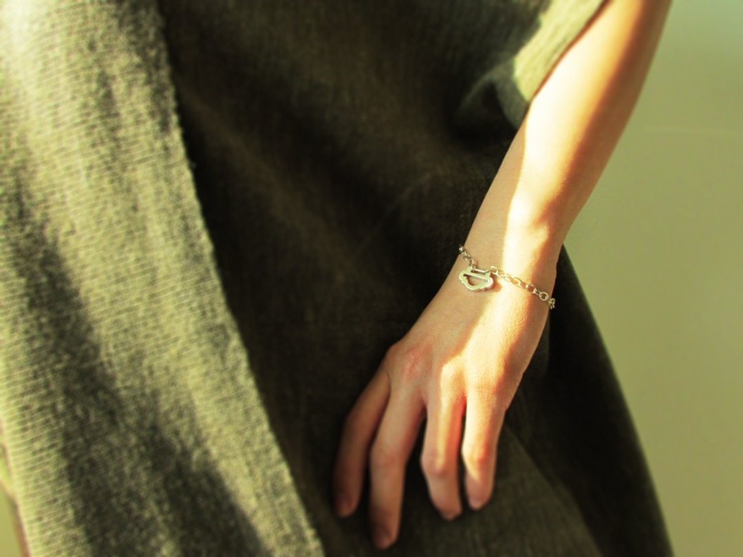 good lock bracelet_如意锁手链 | 吉祥 好运 护身符 设计师手作 - 手链/手环 - 银 银色