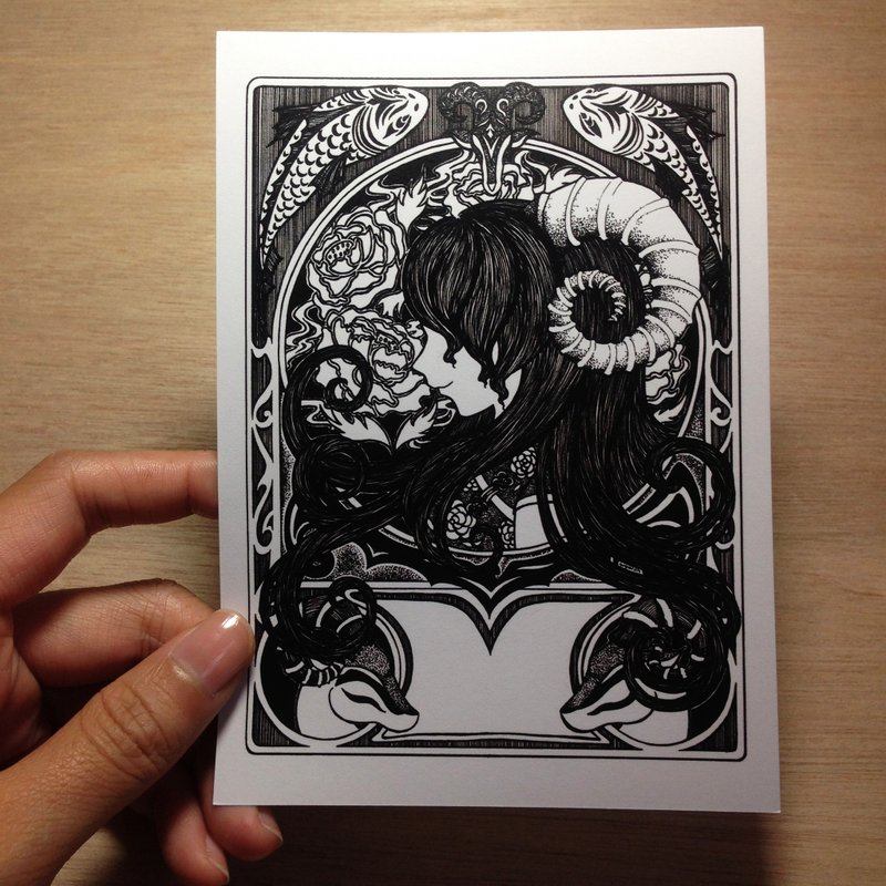 2015 羊年贺卡 (明信片) - 卡片/明信片 - 纸 黑色