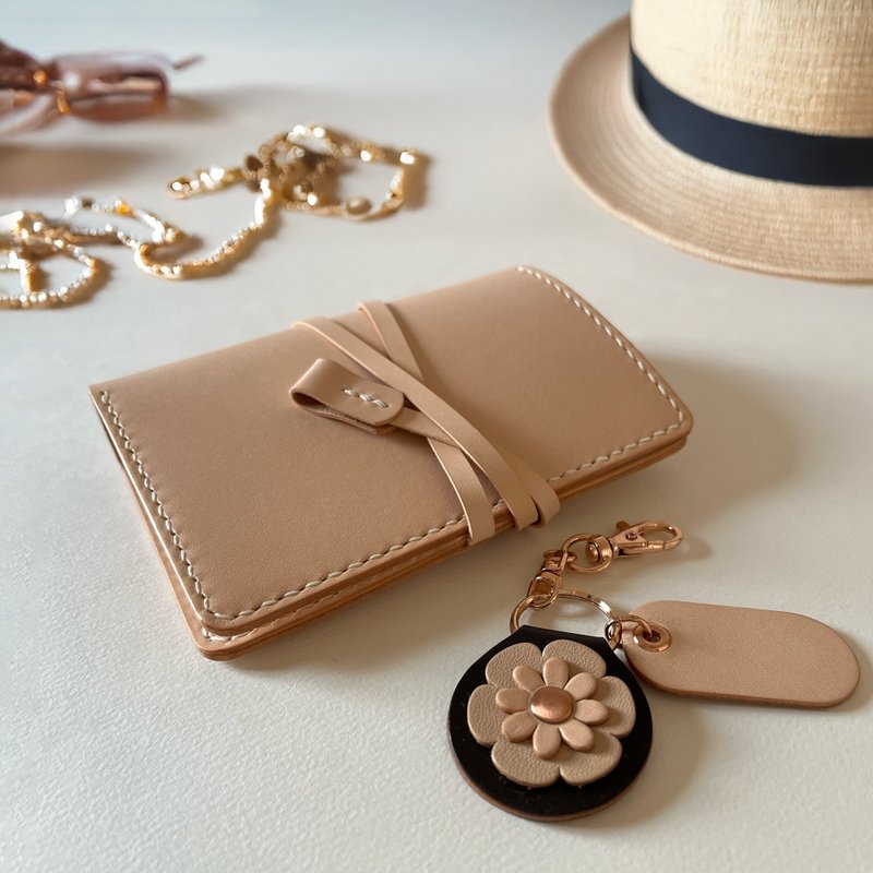 【定制化礼物】艾曼纽 皮革护照夹 -橡木白 / 岩灰色 - 护照夹/护照套 - 真皮 白色