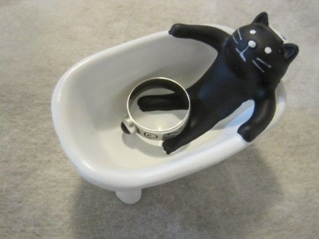 おふろこもの入れ“ねこ/CAT”疗愈系 猫咪泡汤小物置放器 - 收纳用品 - 其他材质 白色