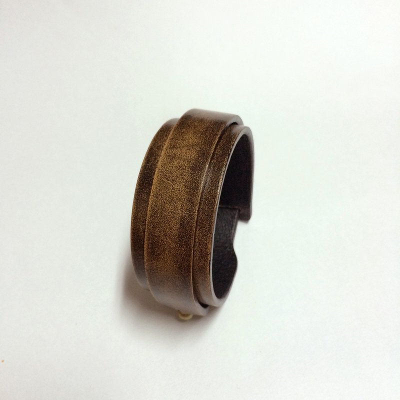 仿旧皮革手环－本色 - 手链/手环 - 真皮 咖啡色