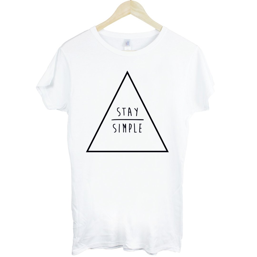 STAY SIMPLE-Triangle女生短袖T恤-2色 保持简单三角形 几何 设计 自创 品牌 时髦 圆 文青 Hipster - 女装 T 恤 - 其他材质 多色