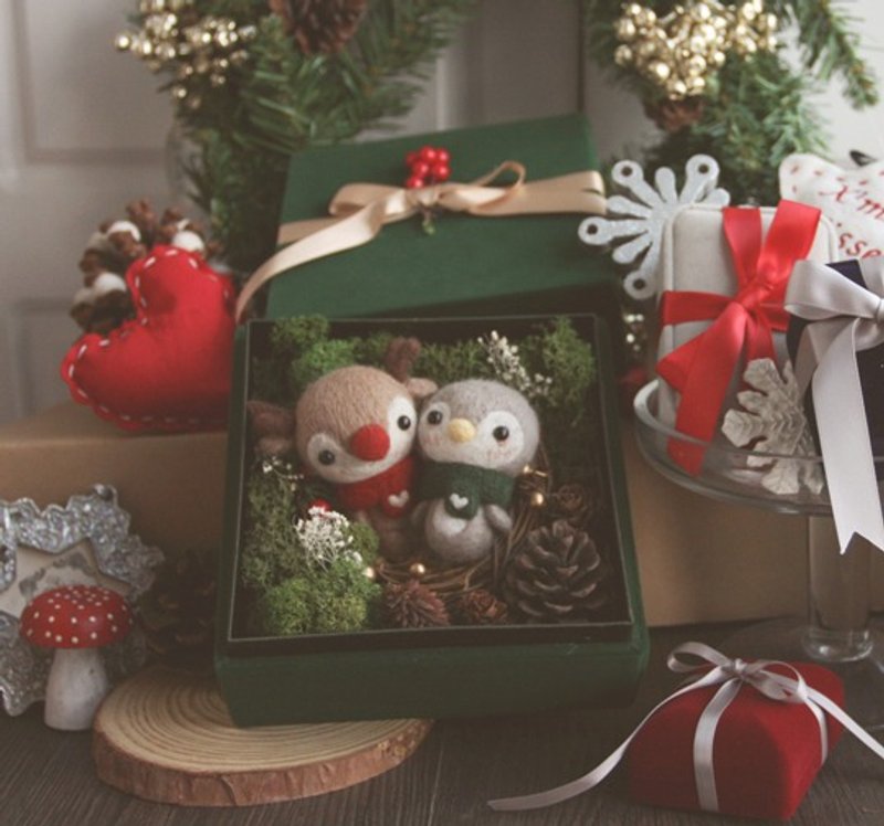 圣诞森林童话可爱动物【槲寄生】高级精美礼盒 - 玩偶/公仔 - 羊毛 绿色