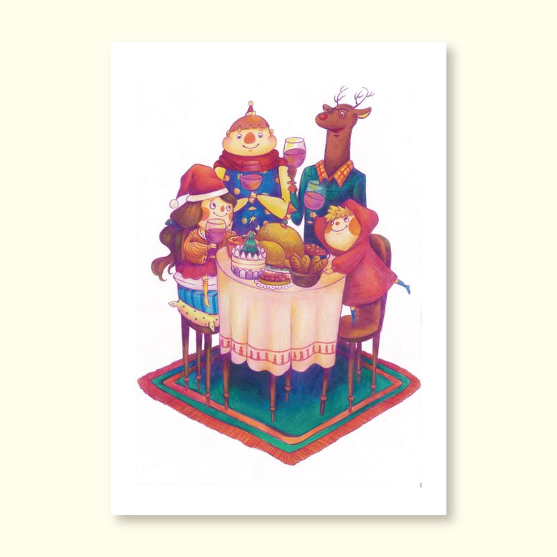 2013 christmas card – 圣诞大餐 明信片 - 卡片/明信片 - 纸 橘色