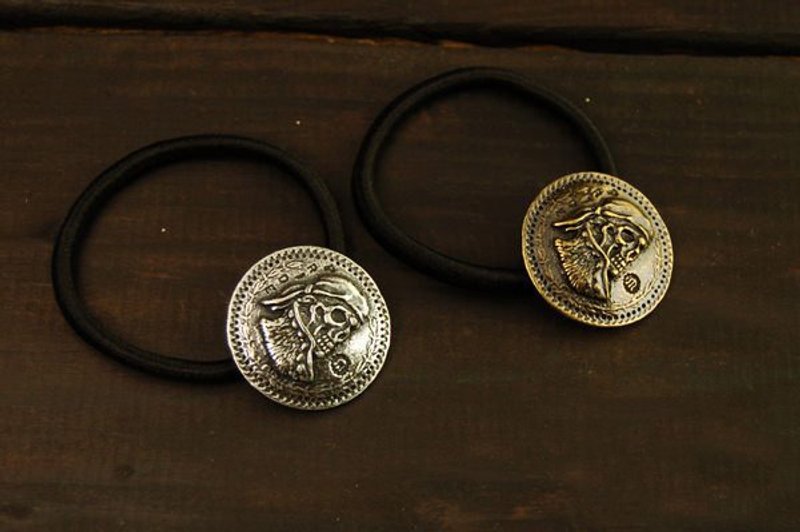 【METALIZE】Skull Of Pirate Coin Hair Tie 海盗骷髅发饰手环 - 手链/手环 - 其他金属 