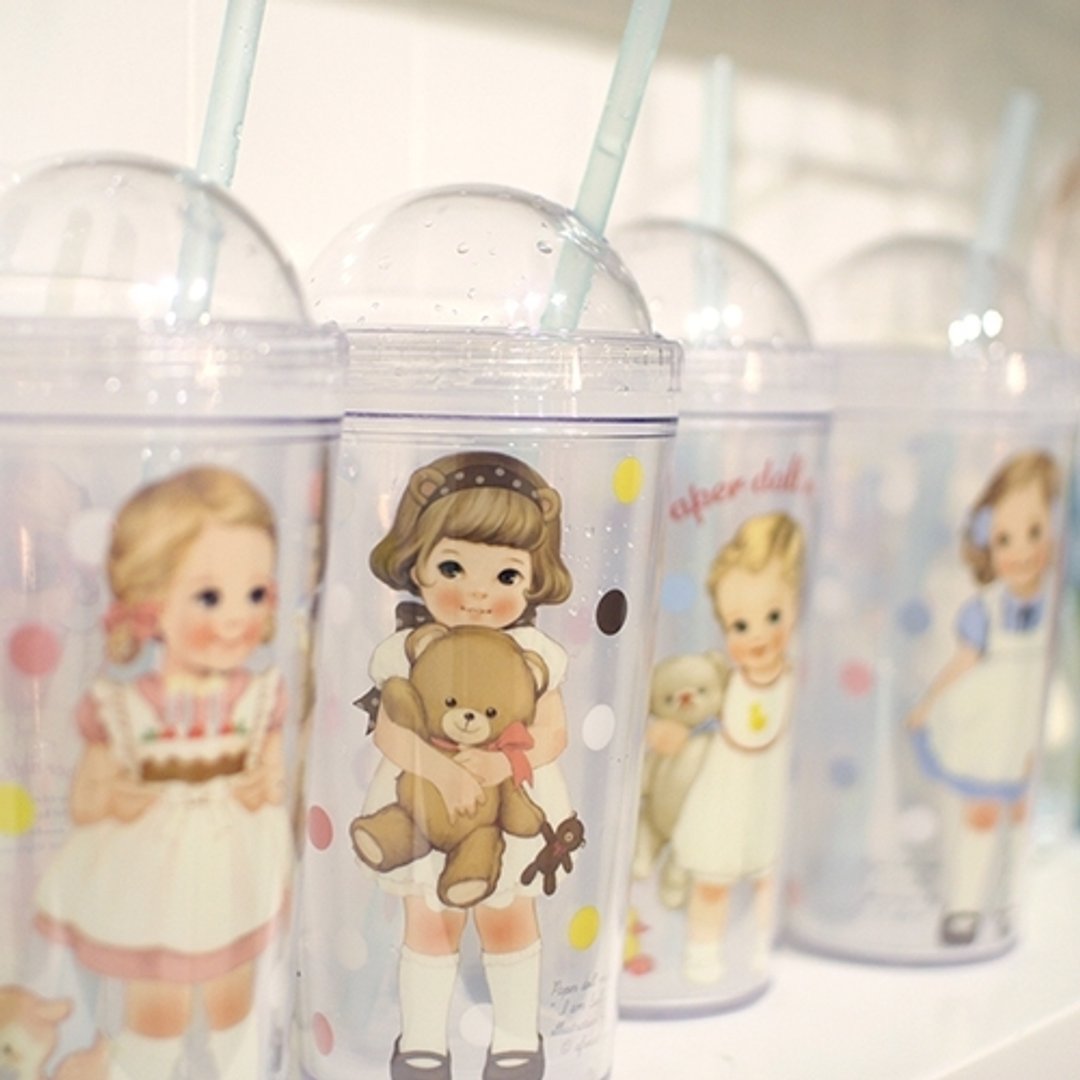 韩国Afrocat paper doll mate ice tumbler 思乐冰杯 咖啡 水果 可乐 可爱 - 咖啡杯/马克杯 - 塑料 多色