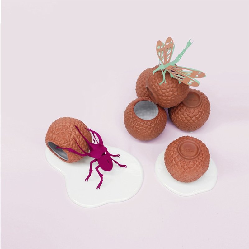 荔枝点心杯 / 茶杯  Lychee Cup 台湾水果创意器皿 - 茶具/茶杯 - 陶 红色