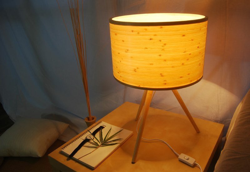 木入三分。竹皮三脚落地灯（低）竹灯 竹制灯具 竹皮灯 现代简约 - A0004 - 灯具/灯饰 - 其他材质 绿色