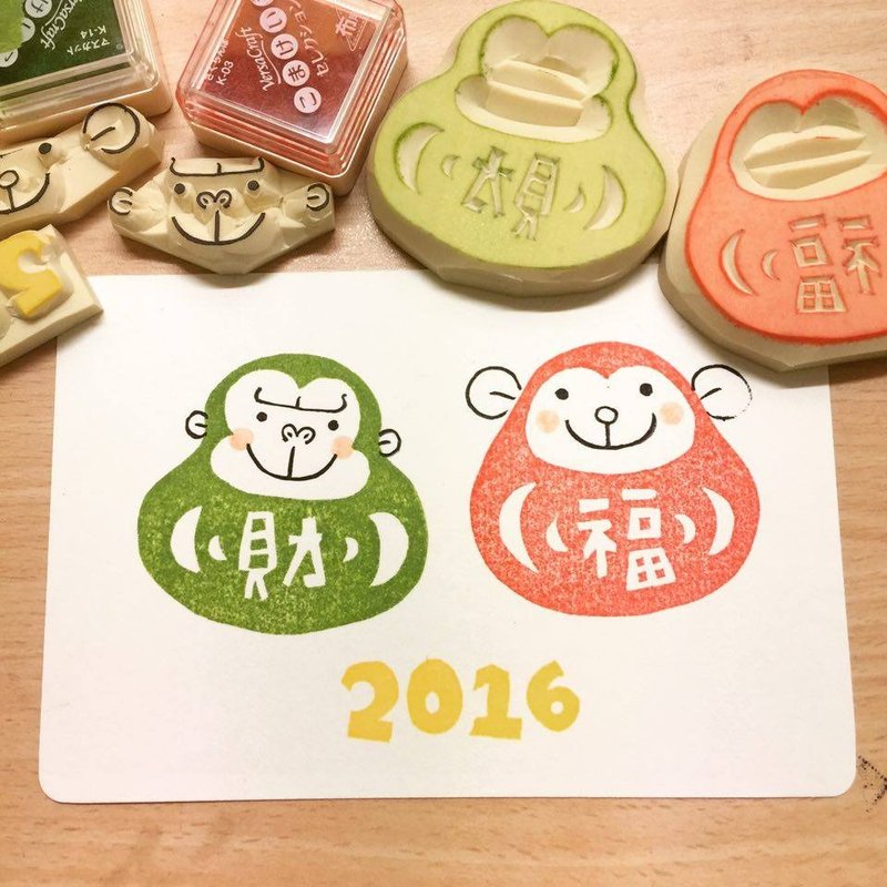 [TAll.Be]2016猴儿福翁贺年卡 - 卡片/明信片 - 纸 红色