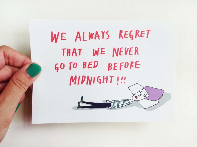 ✿Macaron TOE 马卡龙脚趾✿ 今天早点睡 /明信片 - 卡片/明信片 - 纸 白色