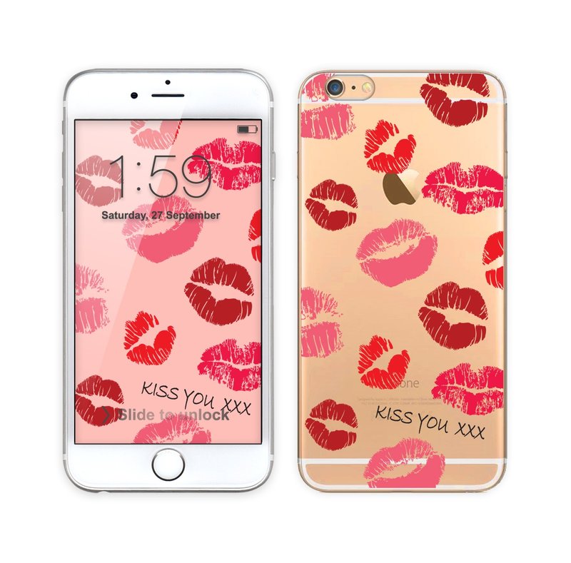 透明手机壳 - 性感唇印 (背景图下载) - 手机壳/手机套 - 塑料 
