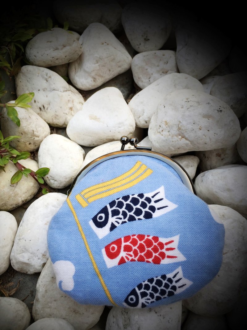 日本鲤鱼旗小口金包 - 零钱包 - 其他材质 蓝色