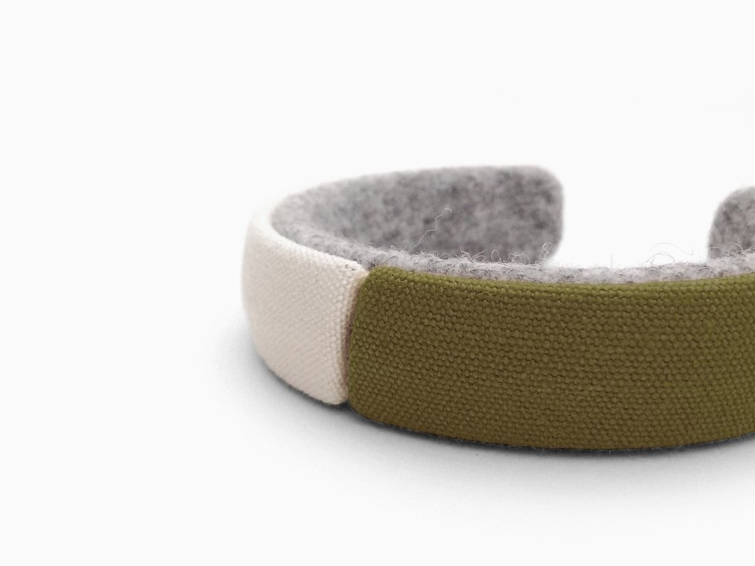 Unique canvas bracelet, Kawaii bangle, 3D print, 3D printing, Traditional crafts - 手链/手环 - 棉 绿色
