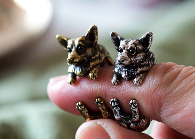 柯基犬戒指 - 戒指 - 其他金属 