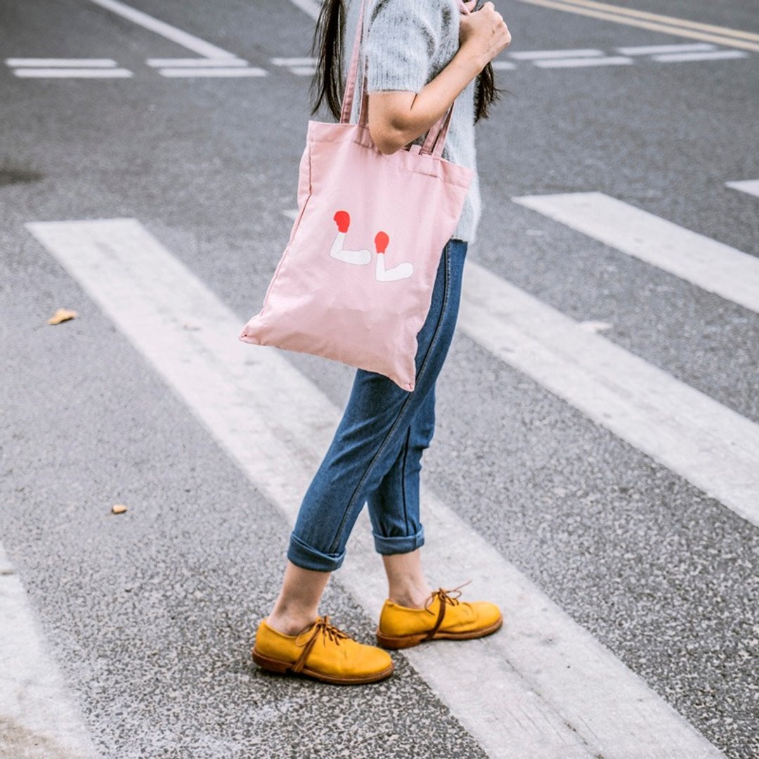 LLANO LOGObag 2个/组 拳击游泳清新文艺手提单肩细帆布包 - 侧背包/斜挎包 - 棉 多色