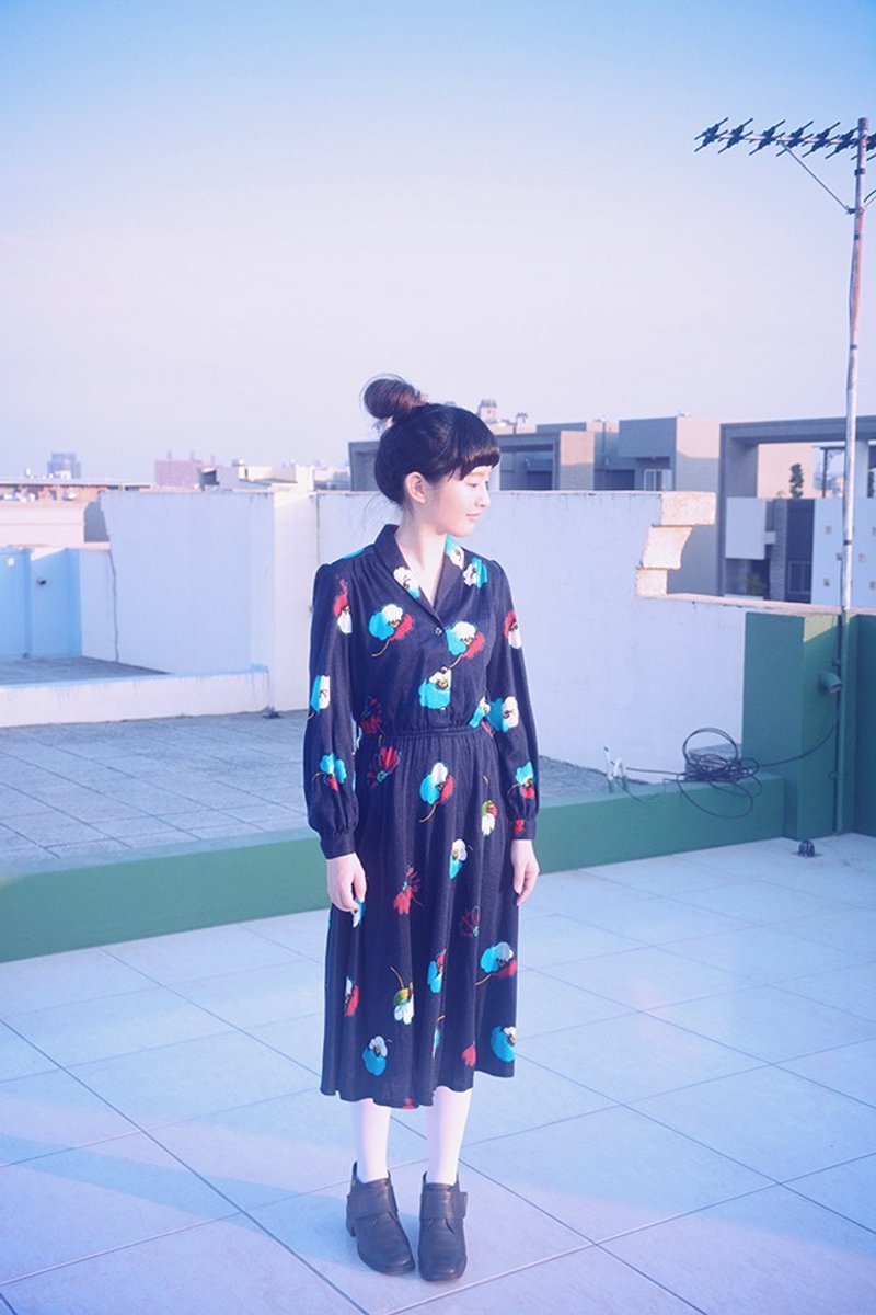 负片瞬间  |  古着洋装 - 洋装/连衣裙 - 其他材质 蓝色