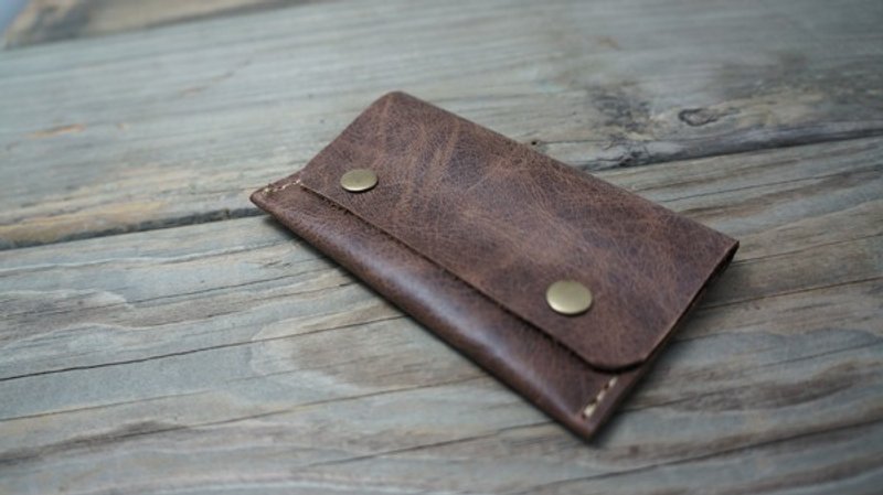 【疯马皮】多功能轻便卡夹 （可印制名字、质感包装） - 名片夹/名片盒 - 真皮 黑色