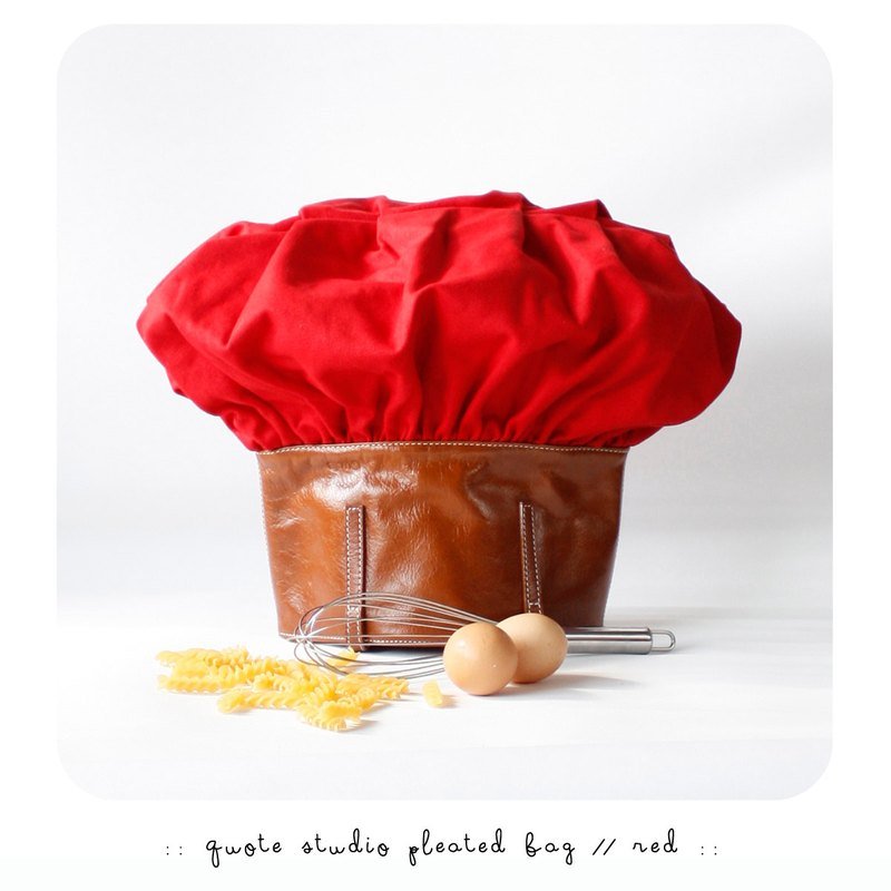 皱褶包 厨师帽包 红色 - 手提包/手提袋 - 其他材质 红色