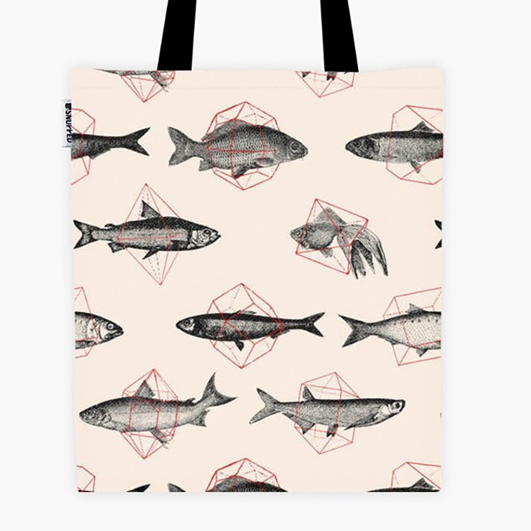 Filament - 帆布袋 - Fishes In Geometrics - 侧背包/斜挎包 - 防水材质 