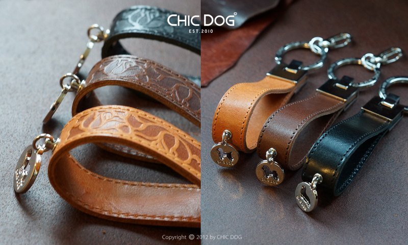 //情人节期间限量发售// 真皮钥匙圈情人套组 (使用：经典狗狗小圆牌) - 其他 - 真皮 咖啡色