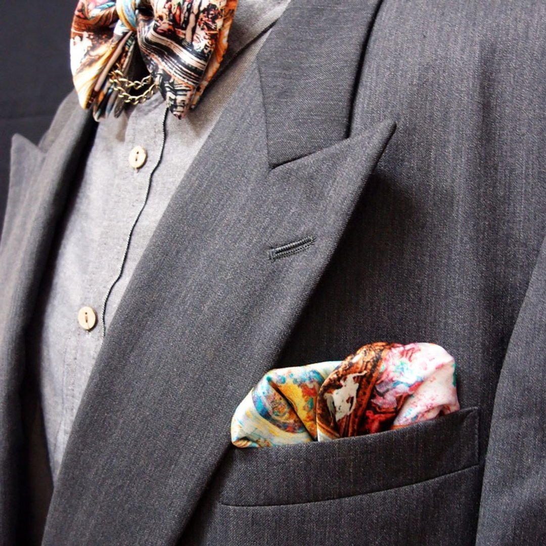 真丝巴洛克印花口袋巾 pocket square- 方便快速懒人用 - 其他 - 其他材质 多色