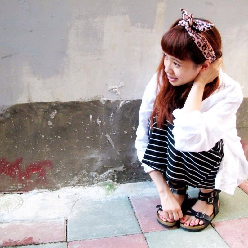 BLR 手工印花 手作发带 你的 豹纹 - 发饰 - 其他材质 咖啡色