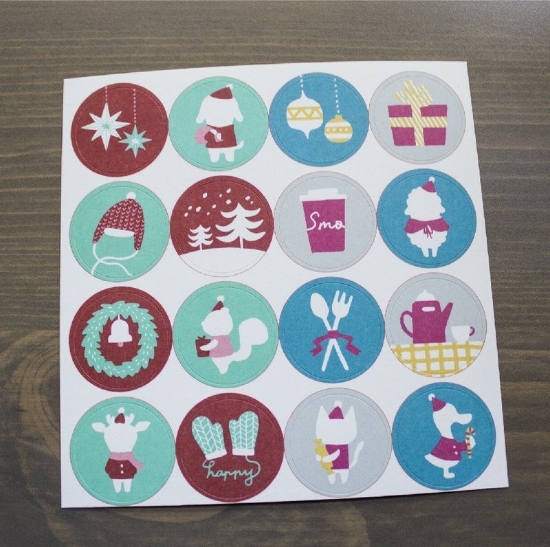 圣诞小圆贴 : Gift - 贴纸 - 纸 