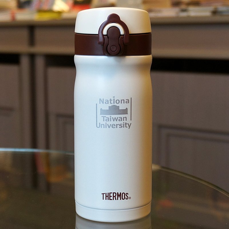 【台大出版中心 NTU PRESS】台湾大学校门剪影弹盖保温杯（白／咖啡），2014新色上市！ - 其他 - 其他金属 白色
