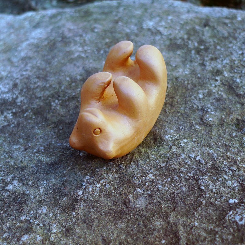 素烧陶筷架＿熊 - 筷子/筷架 - 其他材质 金色