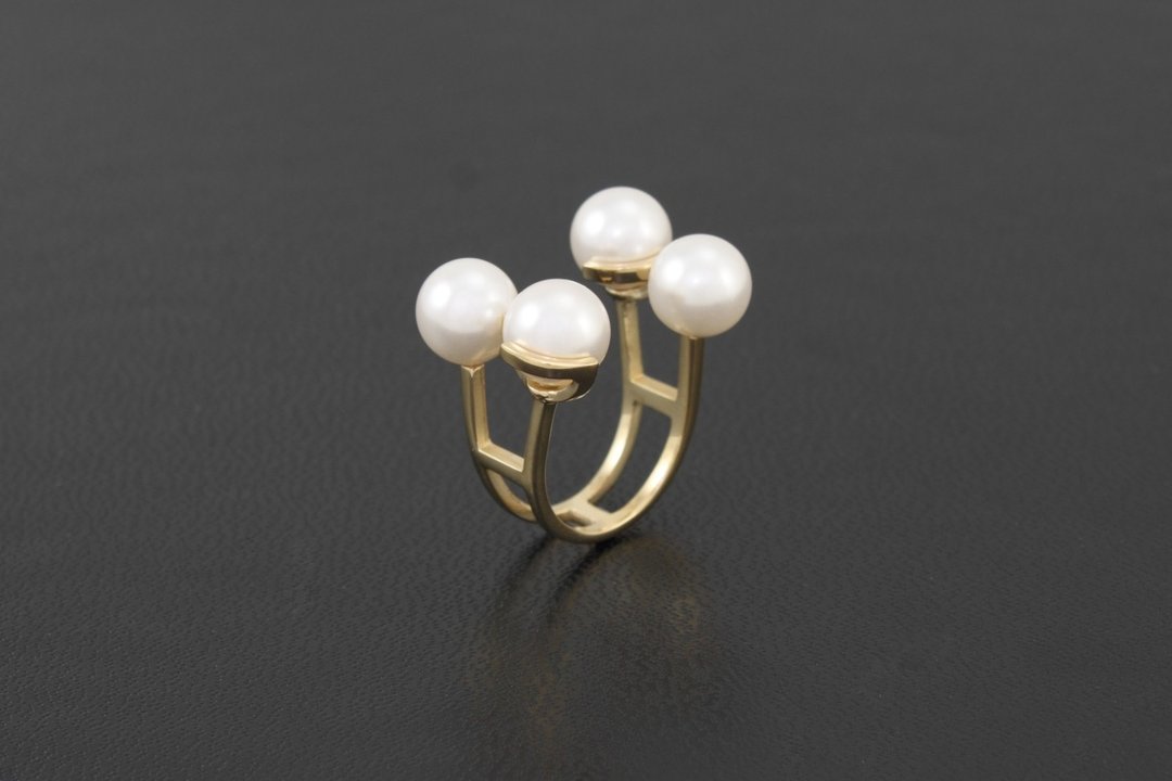 Quartet Pearl Ring - gold - 戒指 - 其他金属 金色