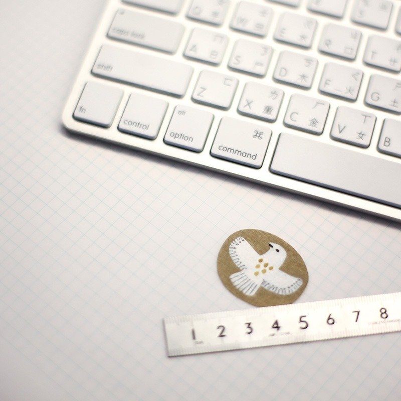 鸟与花 贴纸 - 贴纸 - 纸 白色