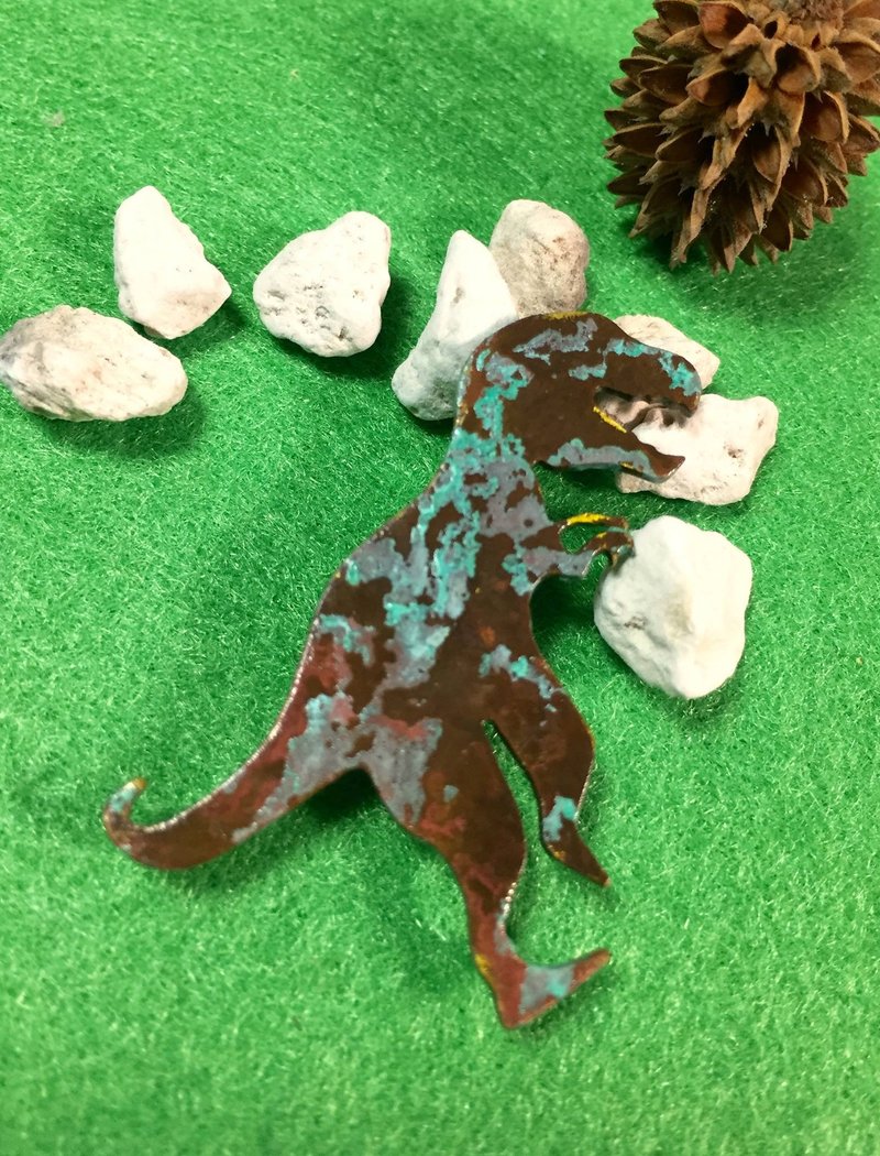 Dino Pin－小暴龙 - 胸针 - 其他金属 多色