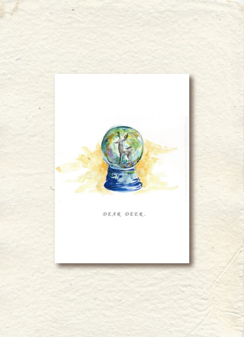 亲爱的鹿先生Dear Deer明信片 - 卡片/明信片 - 纸 金色
