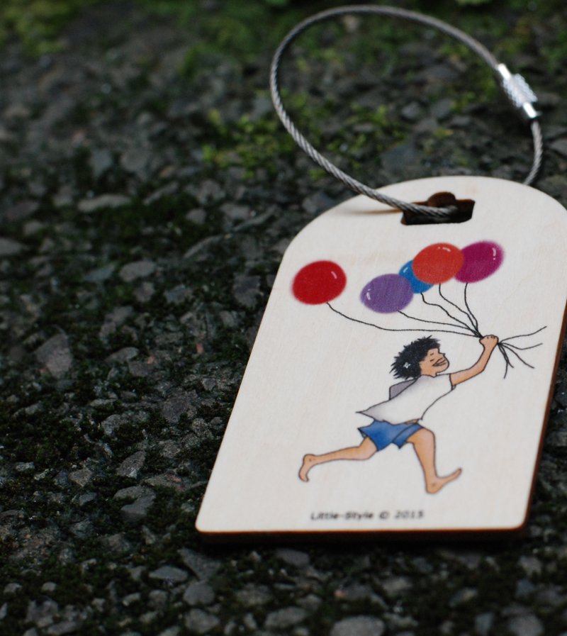 [行李吊牌]快乐可以很简单 - 行李吊牌 - 木头 白色