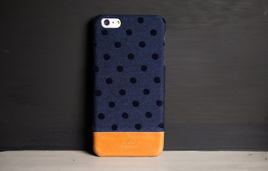 Alto iPhone 6S Plus 真皮手机壳背盖Denim - 蓝色圆点【无雷雕】 - 手机壳/手机套 - 其他材质 多色